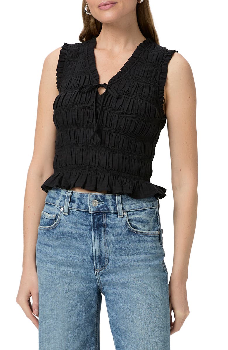 PAIGE Devi Sleeveless Smocked Top, Main, color, 