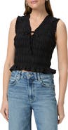 PAIGE Devi Sleeveless Smocked Top