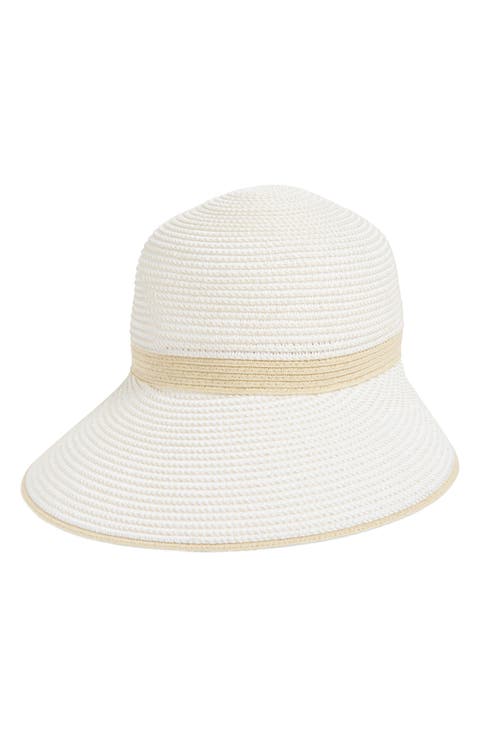 Tri-Color Texture Raffia Straw Reader Hat