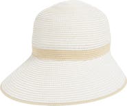 Calvin Klein Tri-Color Texture Raffia Straw Reader Hat
