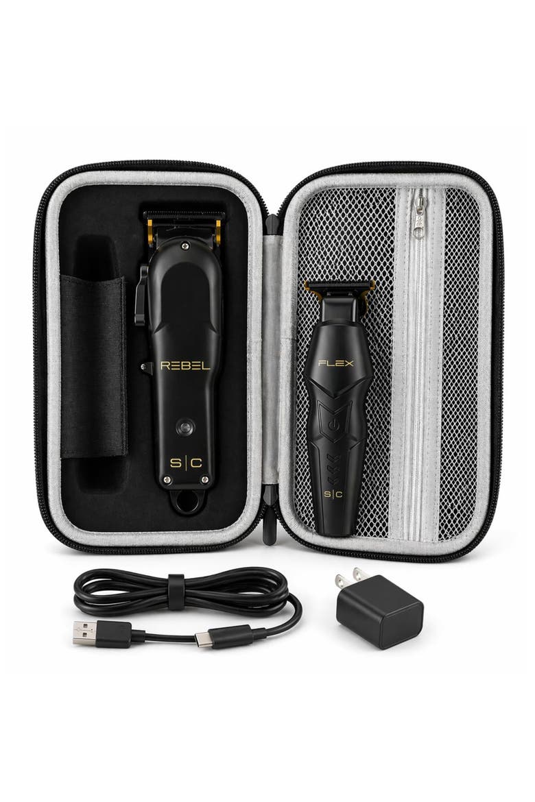 Flex Trimmer and Rebel Clipper Super Set, Alternate, color, Black
