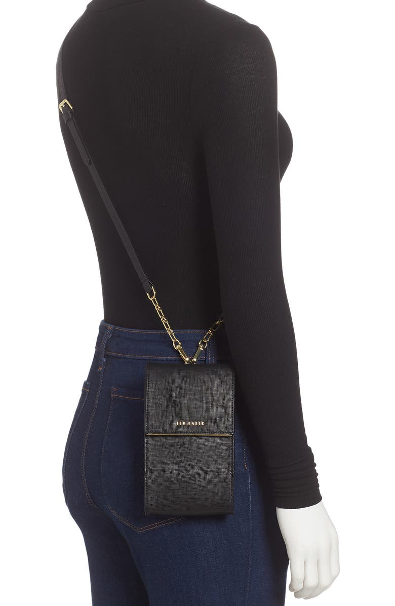 Ted Baker London Geriee Saffiano Leather Phone Crossbody Bag, Alternate, color,