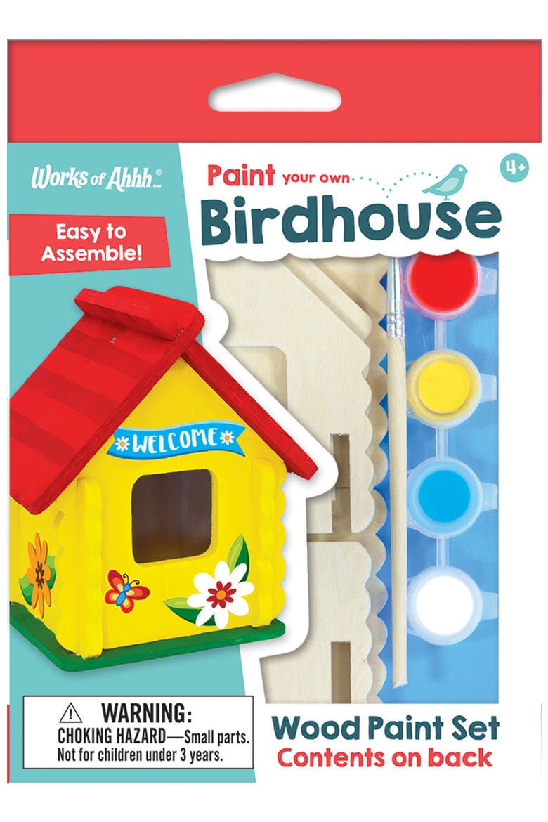 Birdhouse Wood Craft & Paint Kit, Main, color, Multicolor