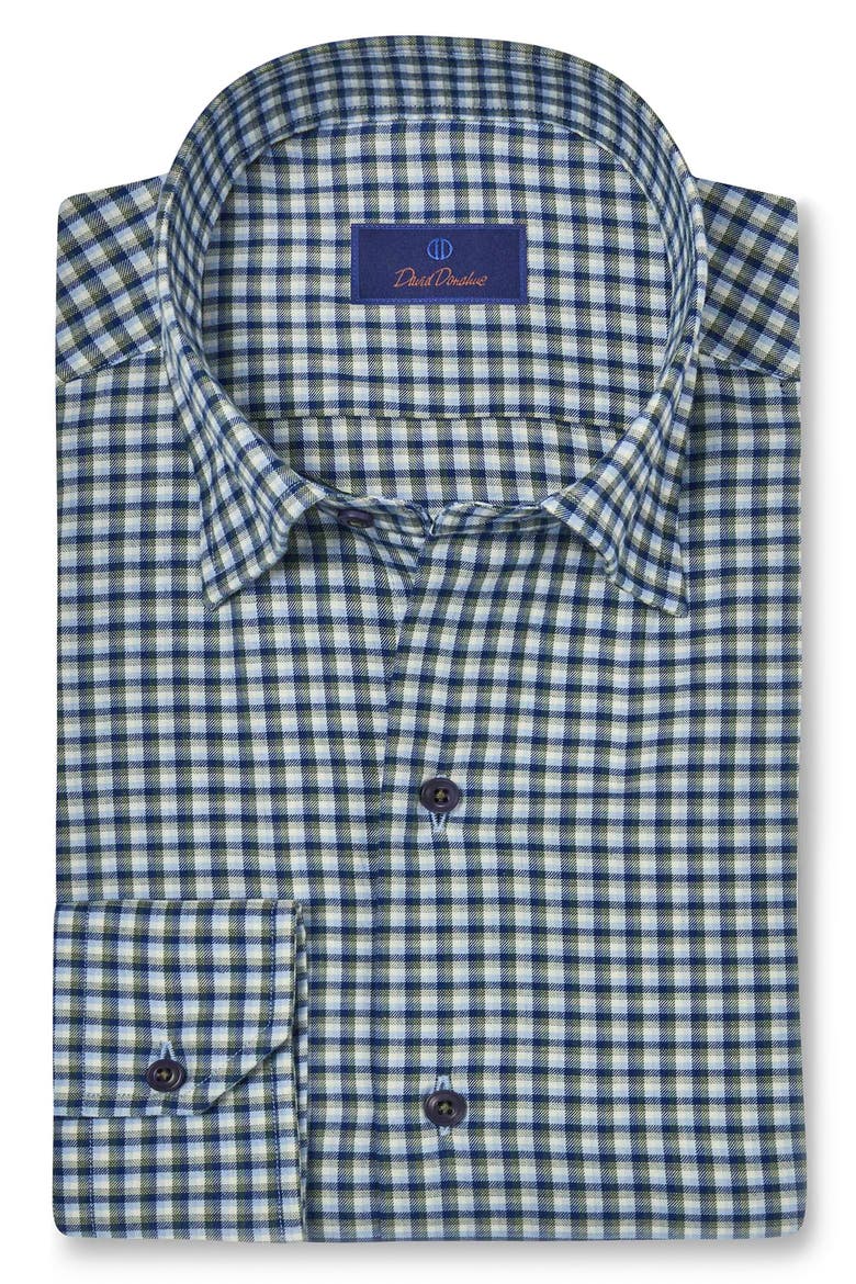 Grid Cotton Sport Shirt, Main, color, BLUE/ GREEN