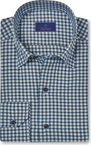 David Donahue Grid Cotton Sport Shirt