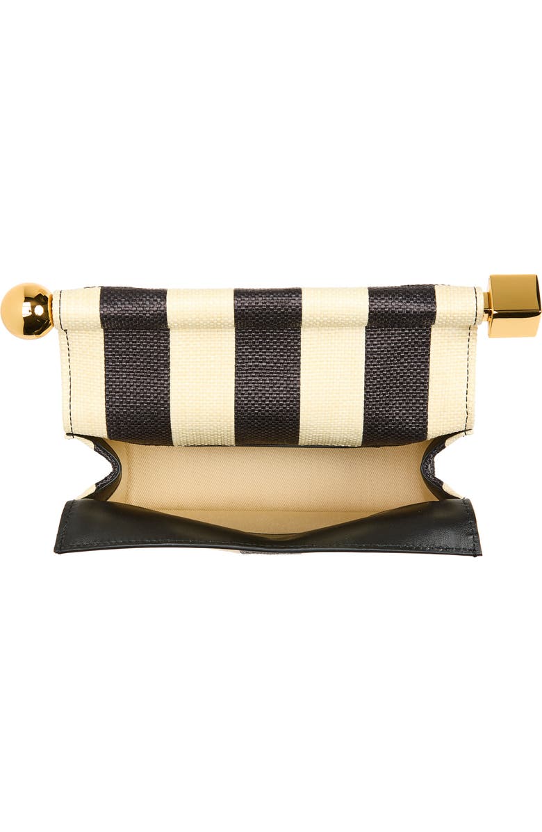 Jacquemus La Petite Pochette Rond Carré Nylon Clutch, Alternate, color, Natural / Black 1Fy