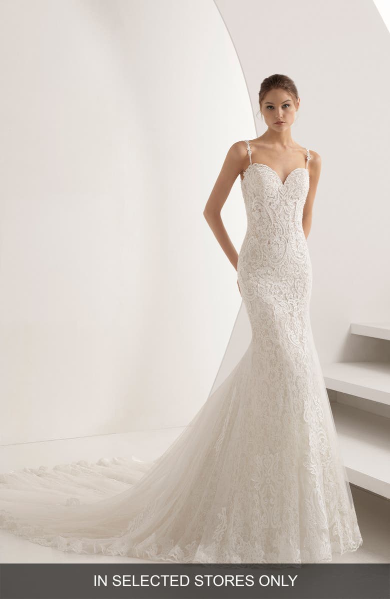 Rosa Clará Abac Sweetheart Illusion Back Mermaid Gown, Main, color, 