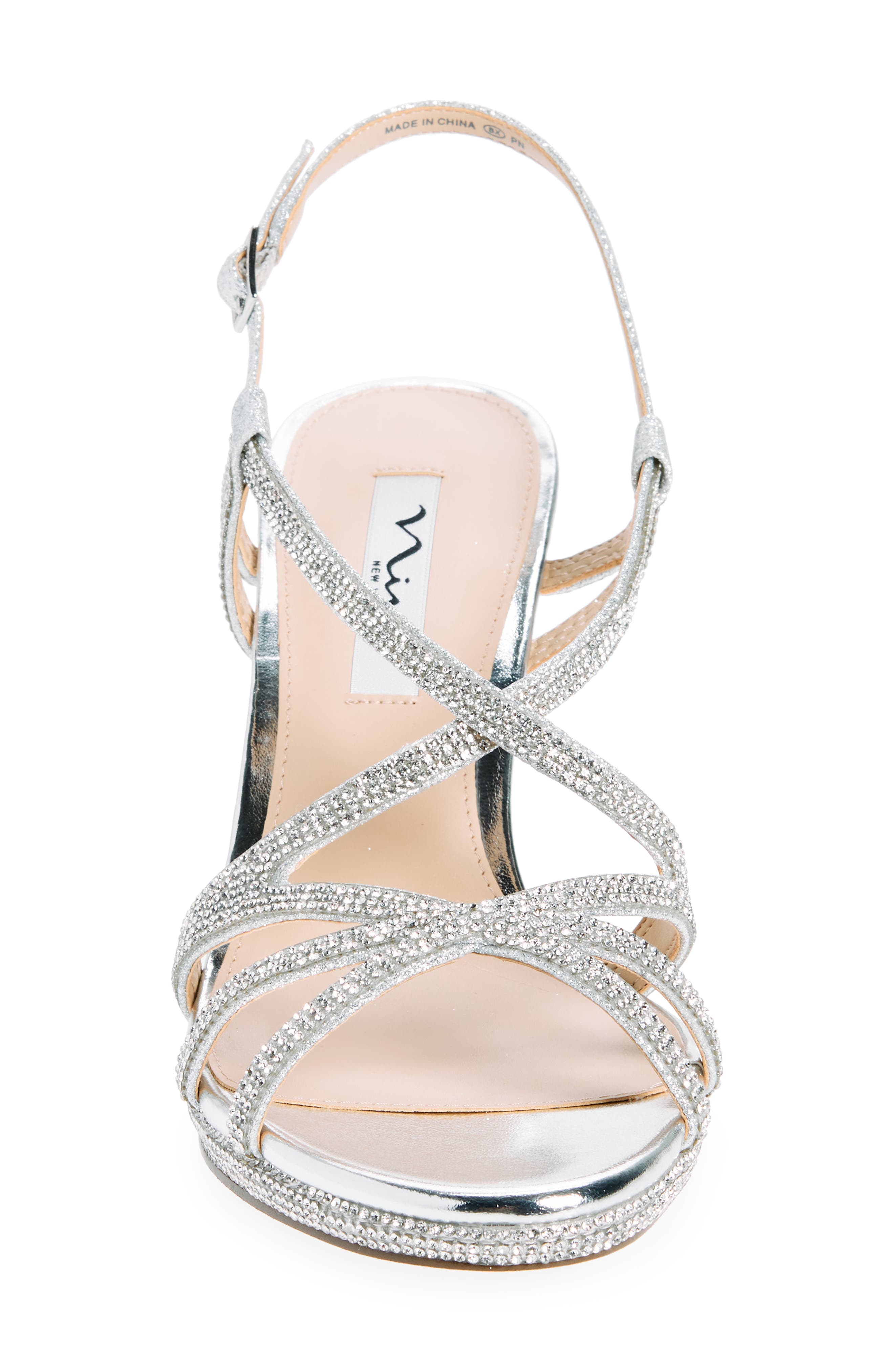 Nina Bertha Slingback Sandal, Alternate, color, New Silver