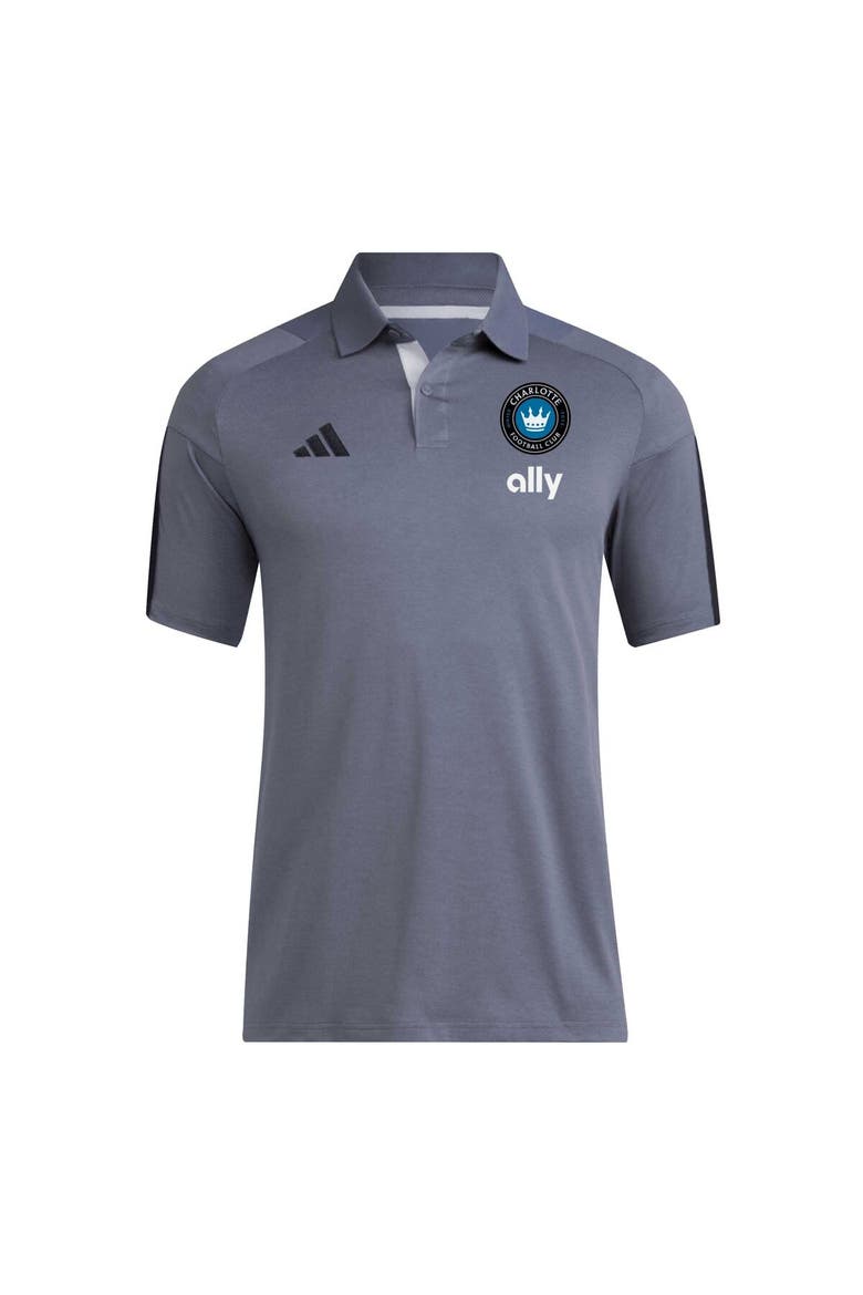 Men's adidas Gray Charlotte FC 2024 Training Polo, Alternate, color, Gray
