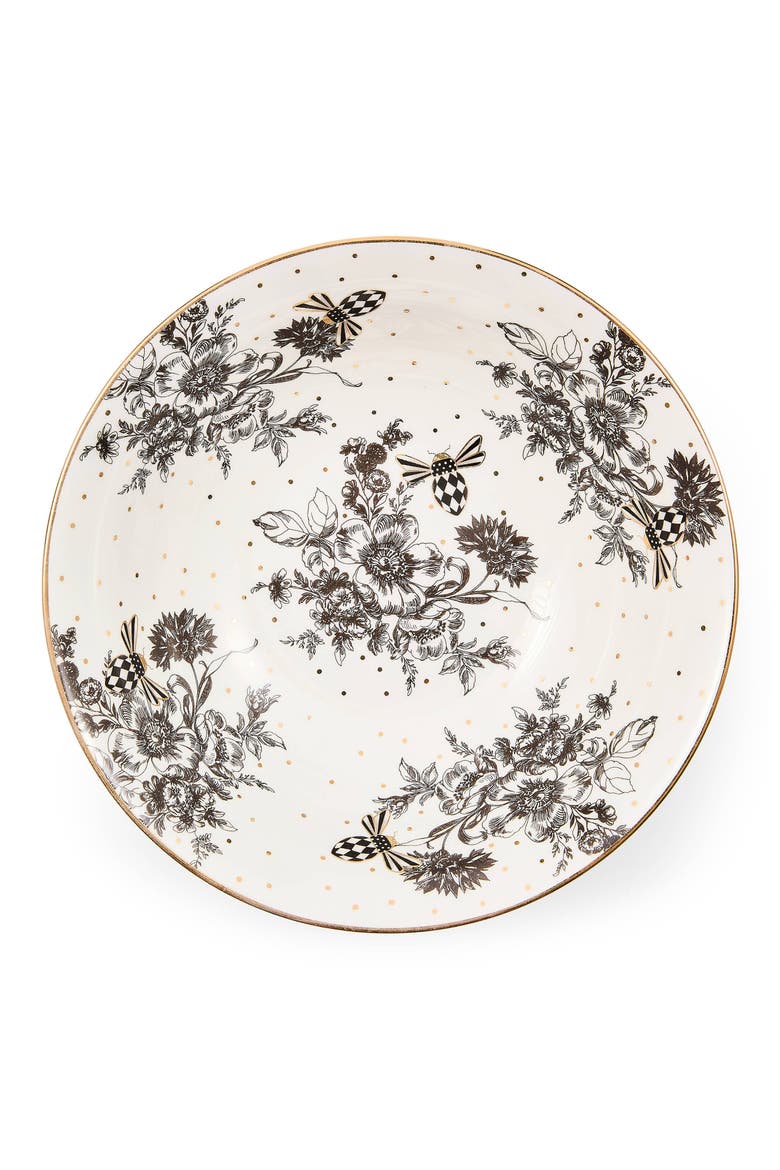 Bee Toile Serving Bowl, Alternate, color, WHITE