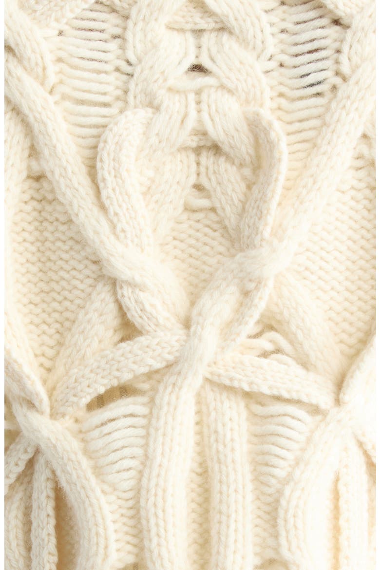 Briar Merino Wool & Cashmere Cable Sweater, Alternate, color, IVORY