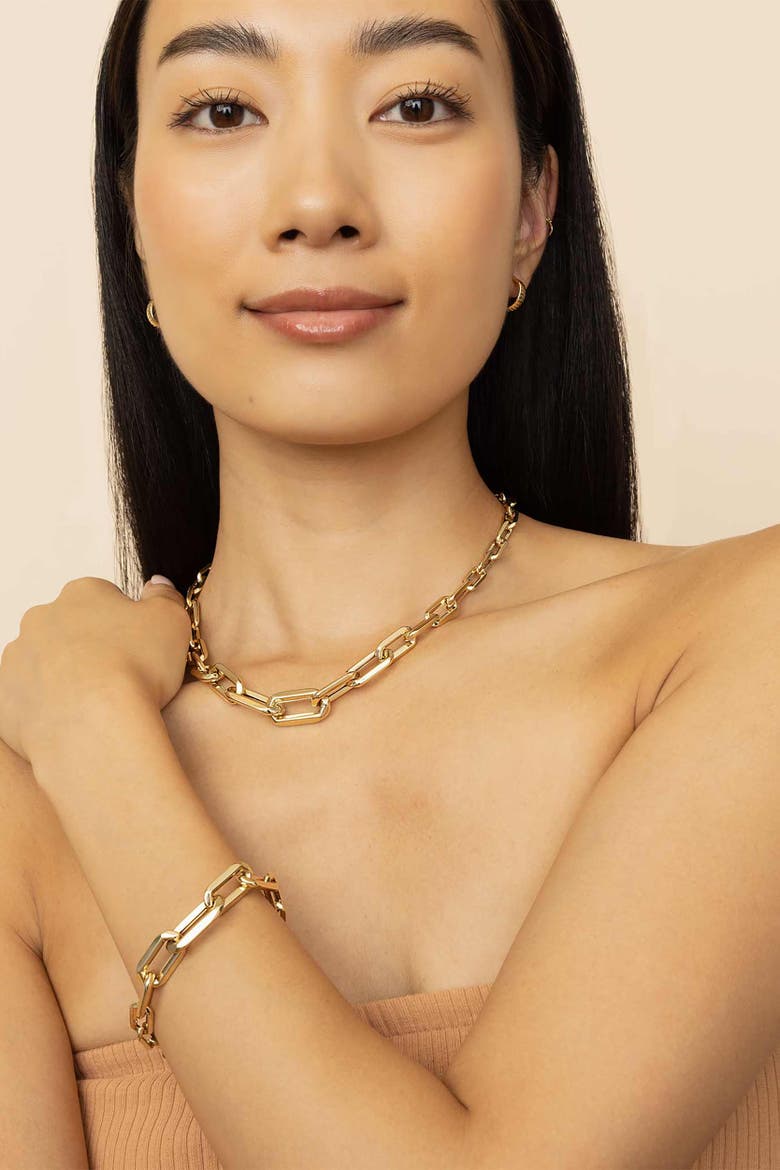 14K Yellow Gold Aurum Link Necklace, Alternate, color, Yellow Gold