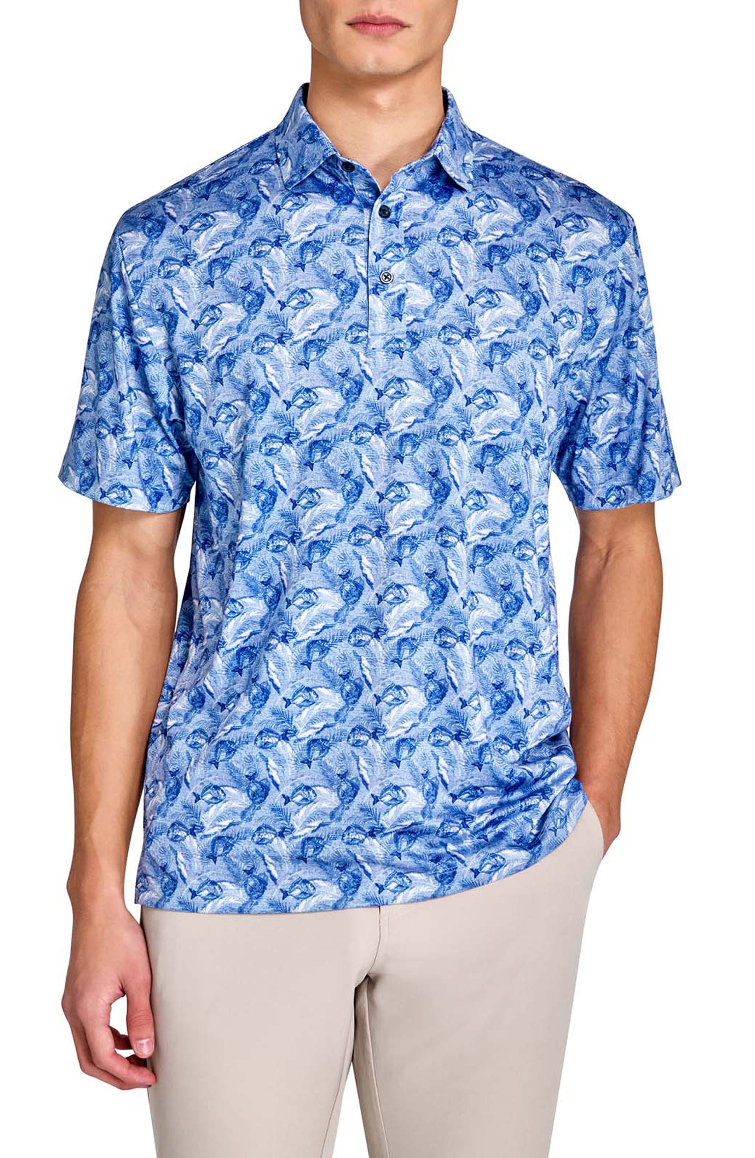 Regular Fit Fish Headphones Recycled Performance Golf Polo