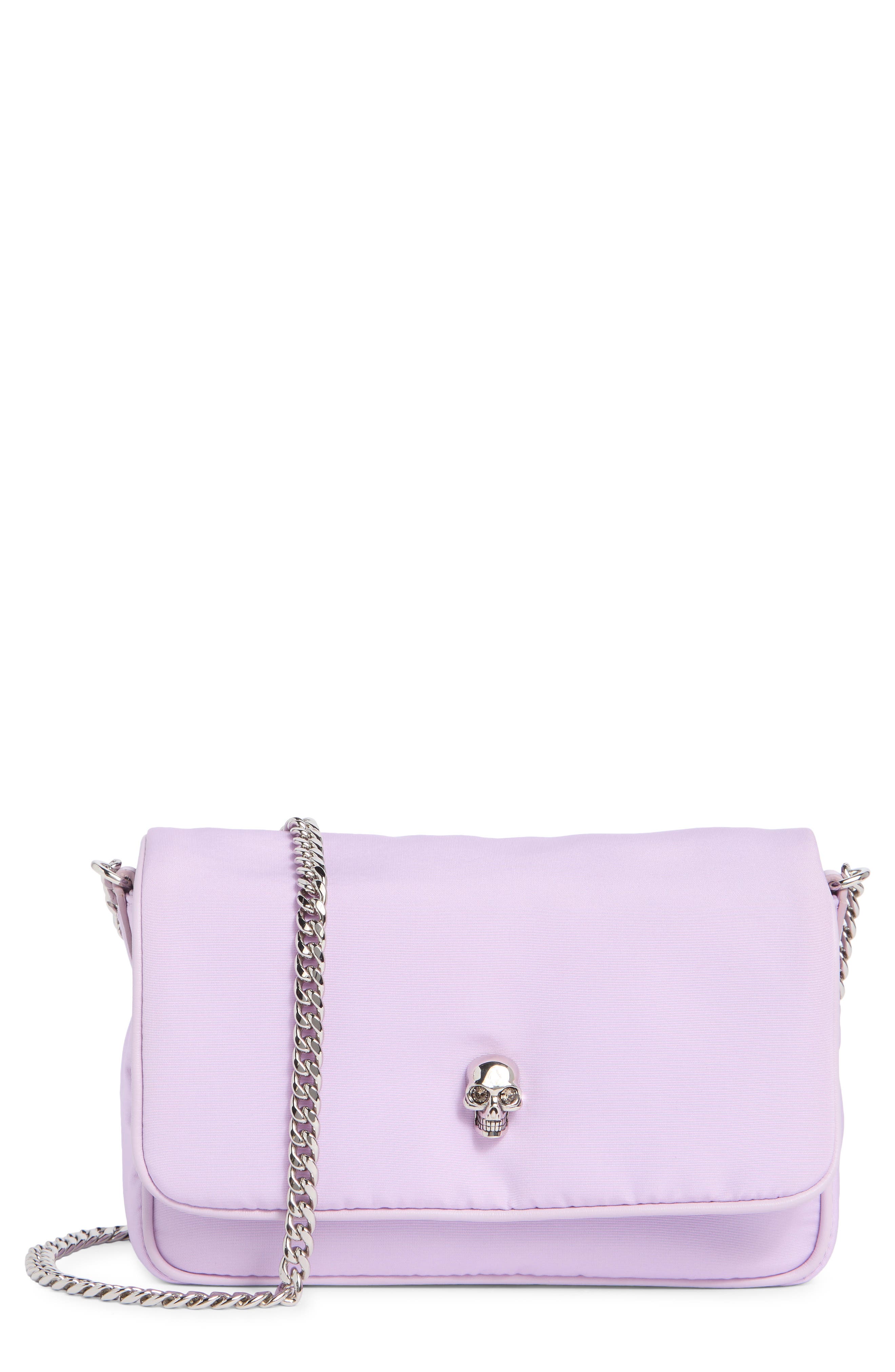 McQueen Mini Skull Shoulder Bag, Main, color, Lavender