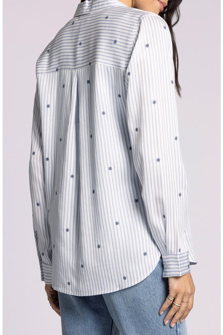 Bae Stripe Embroidered Button-Up Shirt, Alternate, color, DAISY STRIPE