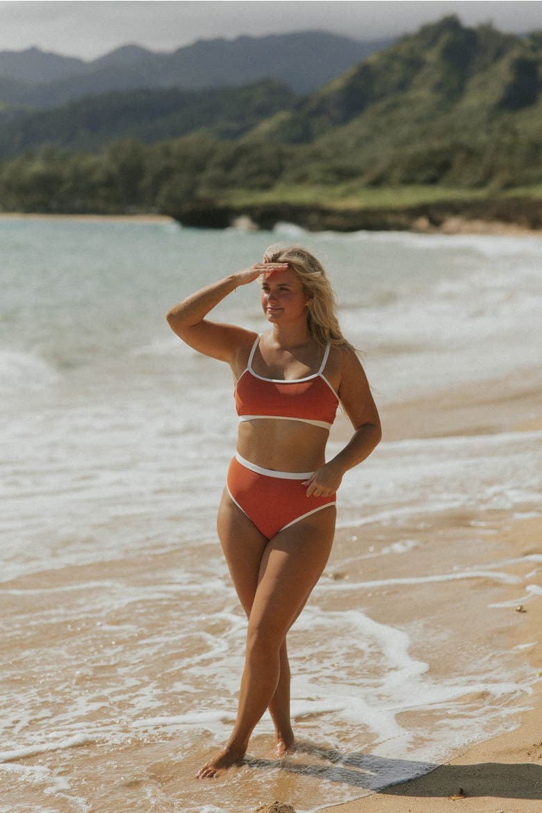 Coral High Waisted Bottoms, Alternate, color, Coral