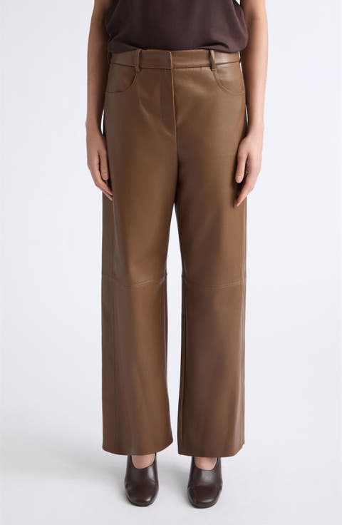 Sospiro Straight Leg Faux Leather Pants