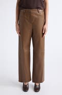 Max Mara Sospiro Straight Leg Faux Leather Pants