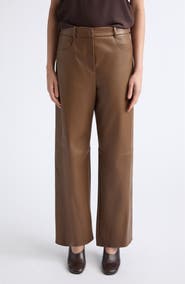 Max Mara Sospiro Straight Leg Faux Leather Pants