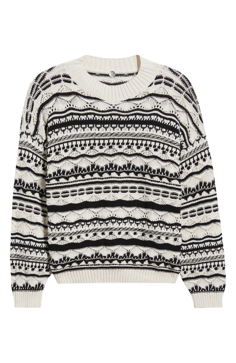 MARGARET O'LEARY Fair Isle Cotton Blend Sweater, Alternate, color, 