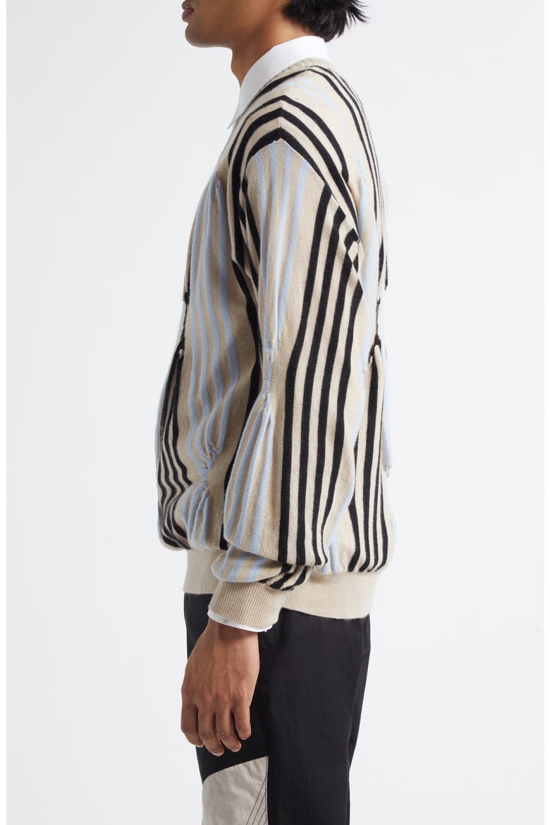 Solix Stripe Cashmere Sweater, Alternate, color, BEIGE / BLACK / L BLUE
