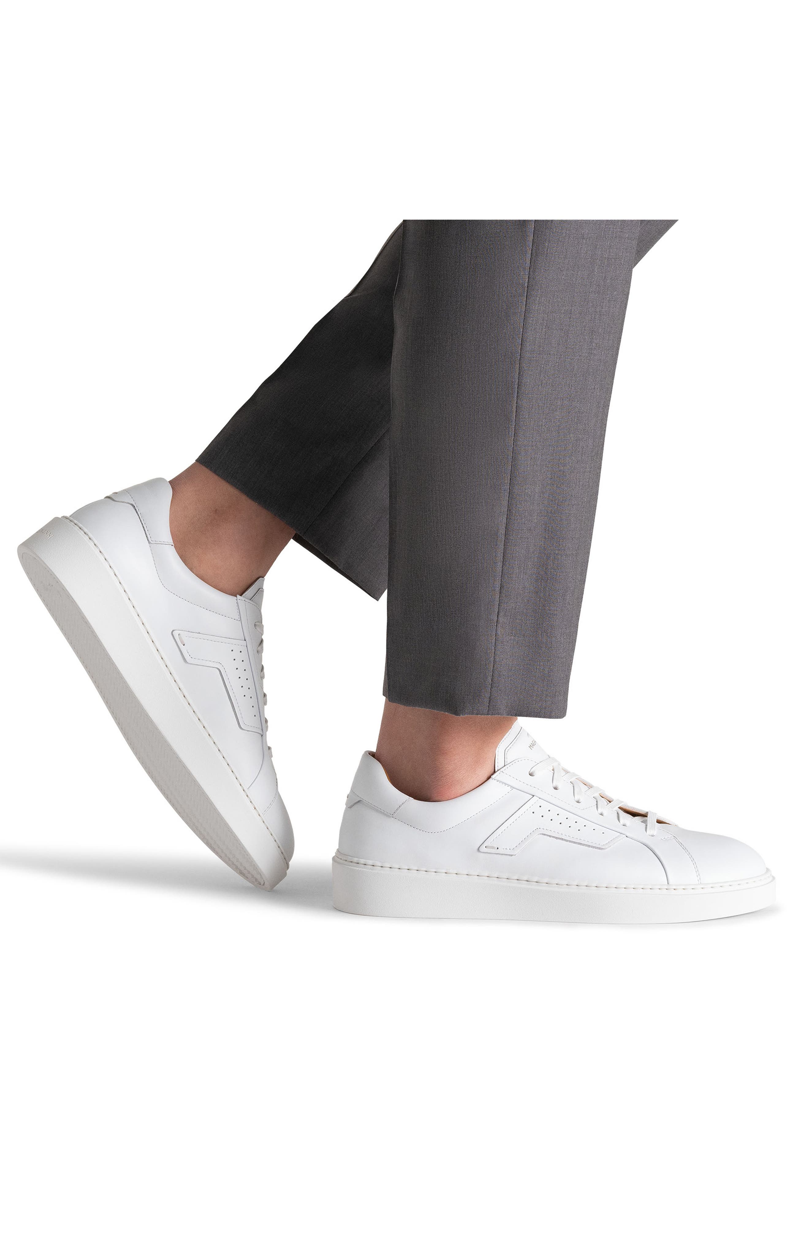 Magnanni Phoenix Water Resistant Sneaker, Alternate, color, White