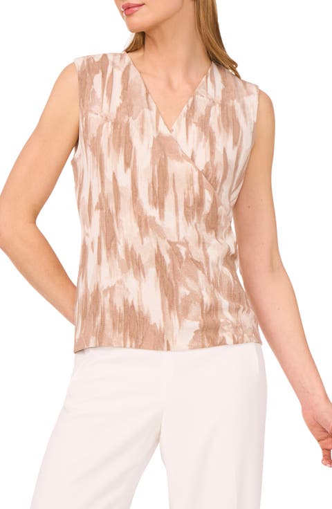 Gauze Textured Faux Wrap Top