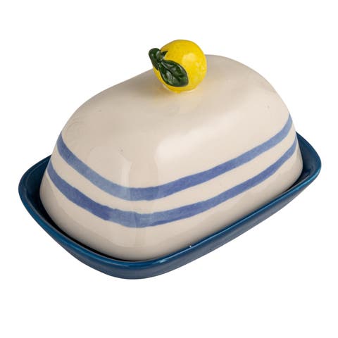 Butter Dish with Lemon Shaped Handle
