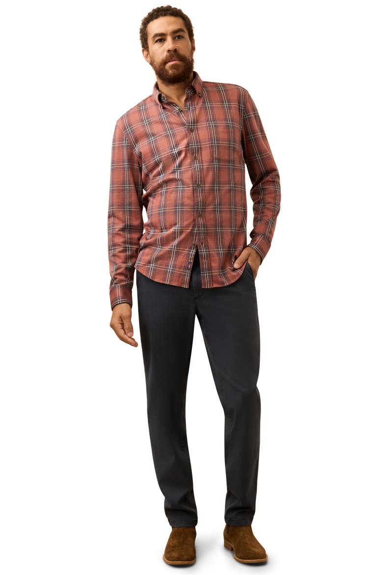 Coastline Knit Button-Down Shirt, Alternate, color, REDWOOD NIGHTS PLAID