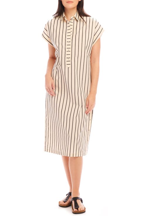 Lucia Stripe Cotton Midi Dress