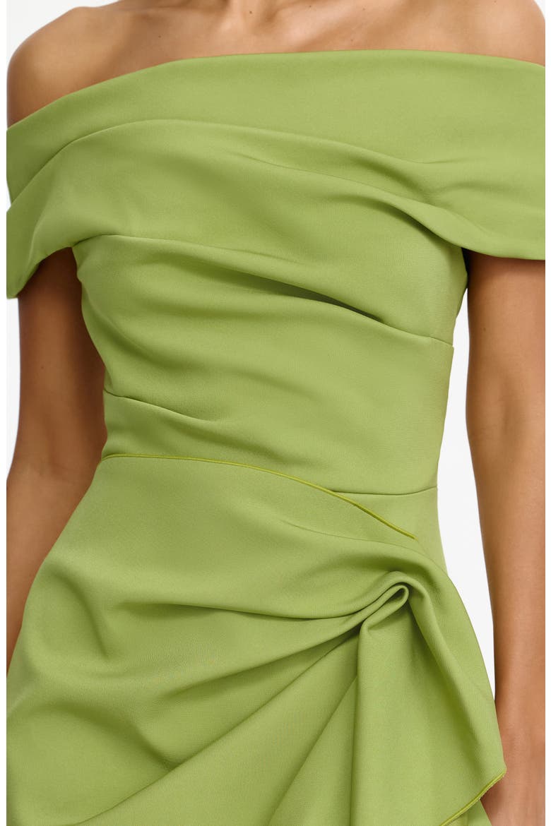 Mersham Gathered Off the Shoulder Cocktail Minidress, Alternate, color, CHIVE