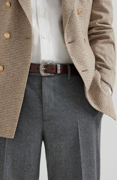 Brunello Cucinelli Pleated Tapered Trousers In Gray