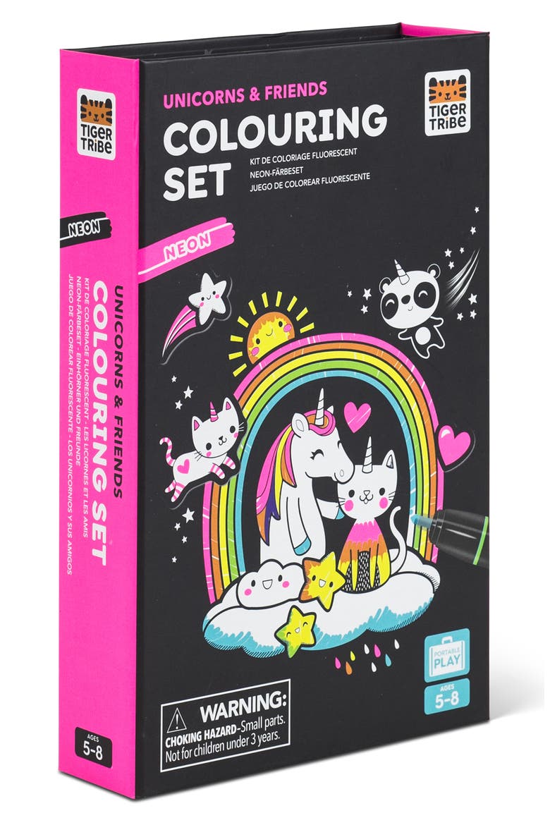 Unicorns & Friends Coloring Set, Alternate, color, BLACK MULTI
