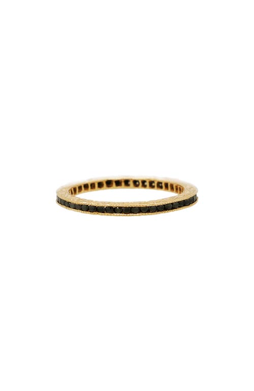 Sethi Couture Channel Set Diamond Ring in Yellow Gold/Black Diamond 