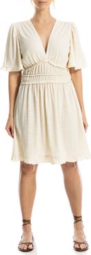 MAX STUDIO V-Neck Flutter Sleeve Short Dress