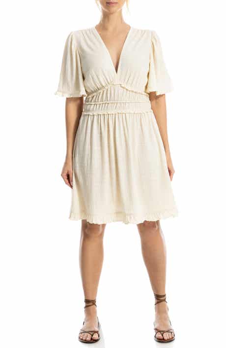 MAX STUDIO V-Neck Flutter Sleeve Short Dress