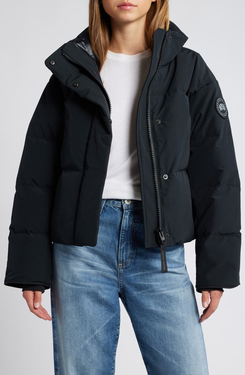 Canada Goose Grandview Black Label Crop 625 Fill Power Down Puffer Jacket, Alternate, color, Black