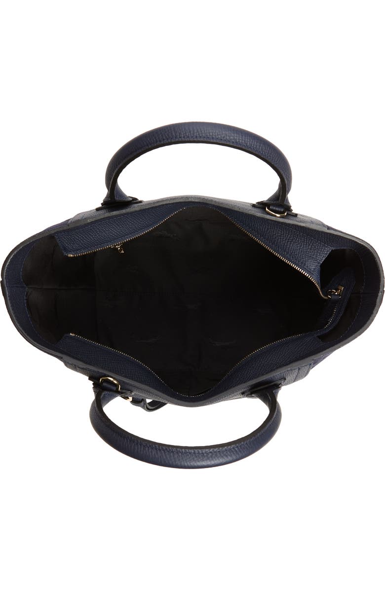 Longchamp Medium Mailbox Suede & Leather Top Handle Bag, Alternate, color, Navy