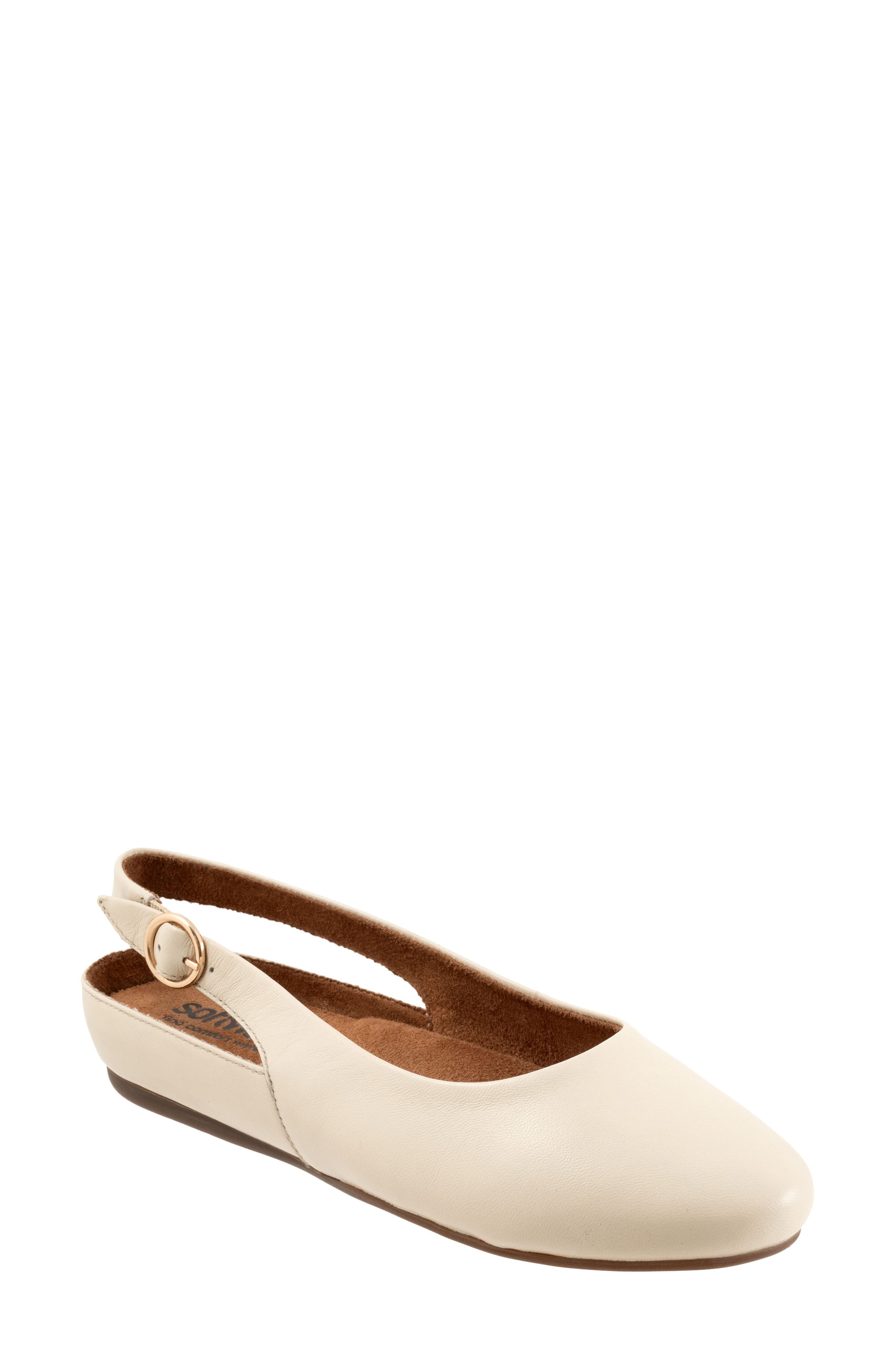 SoftWalk<sup>®</sup> Sandy Slingback Flat, Main, color, Ivory
