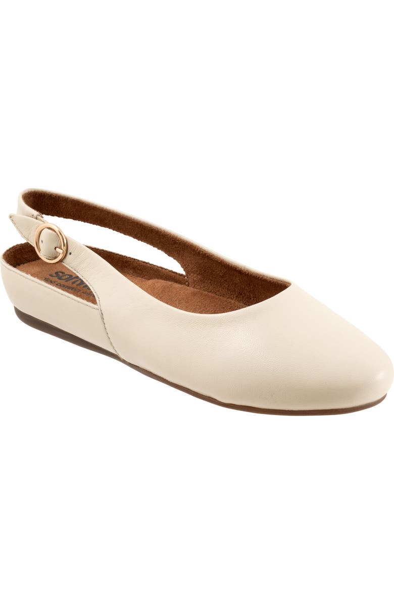 SoftWalk<sup>®</sup> Sandy Slingback Flat, Main, color, Ivory