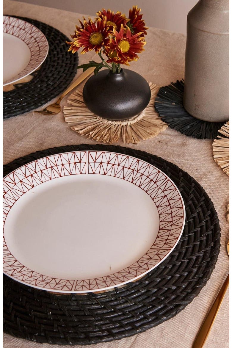 Capiz Shell Placemats With Black Rattan - Set of 2, Alternate, color, Black Rattan