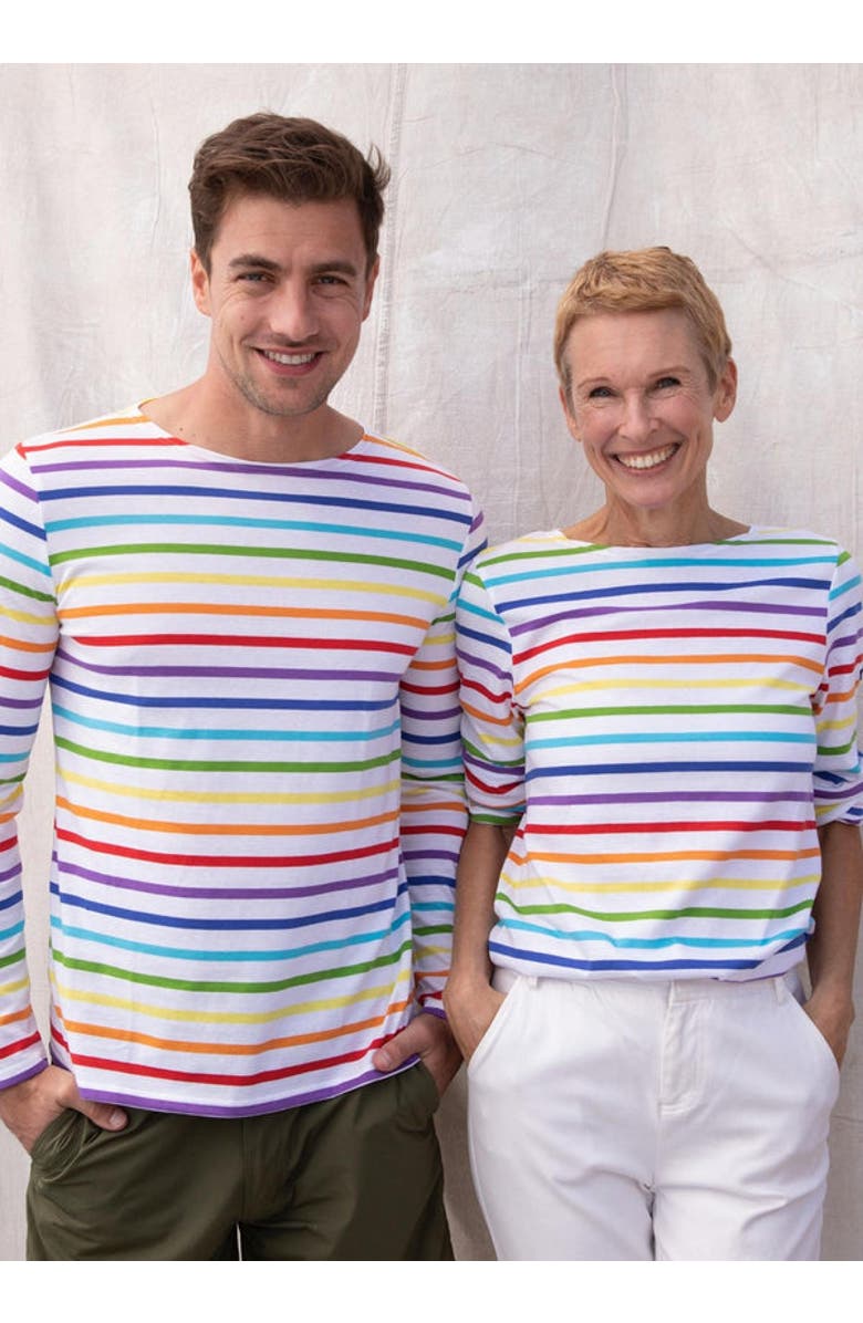 Saint James MINQUIERS PRIDE - Rainbow Striped Shirt, Main, color, Multico