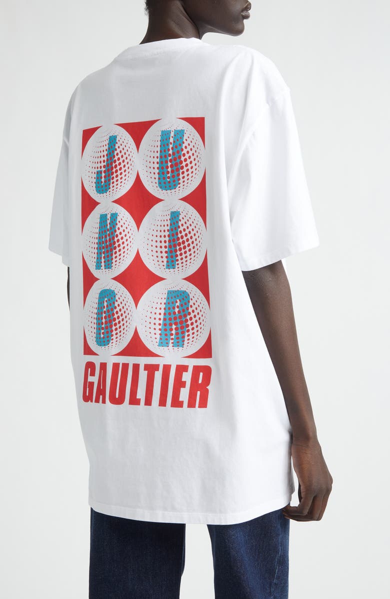 Jean Paul Gaultier Junior Cotton Jersey Graphic T-Shirt, Alternate, color, White/ Red/ Blue