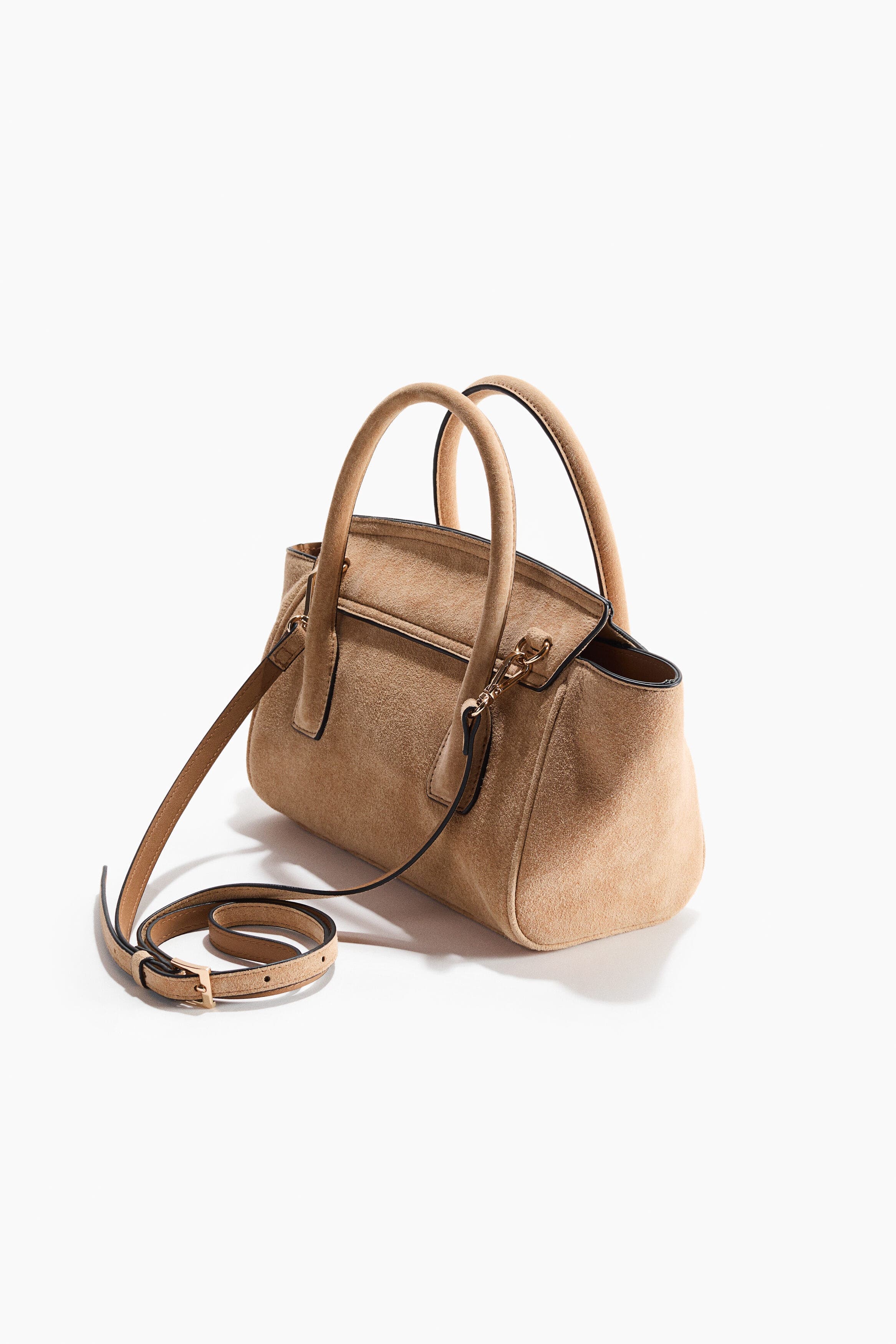 H&M Suede Crossbody Bag, Alternate, color, Beige