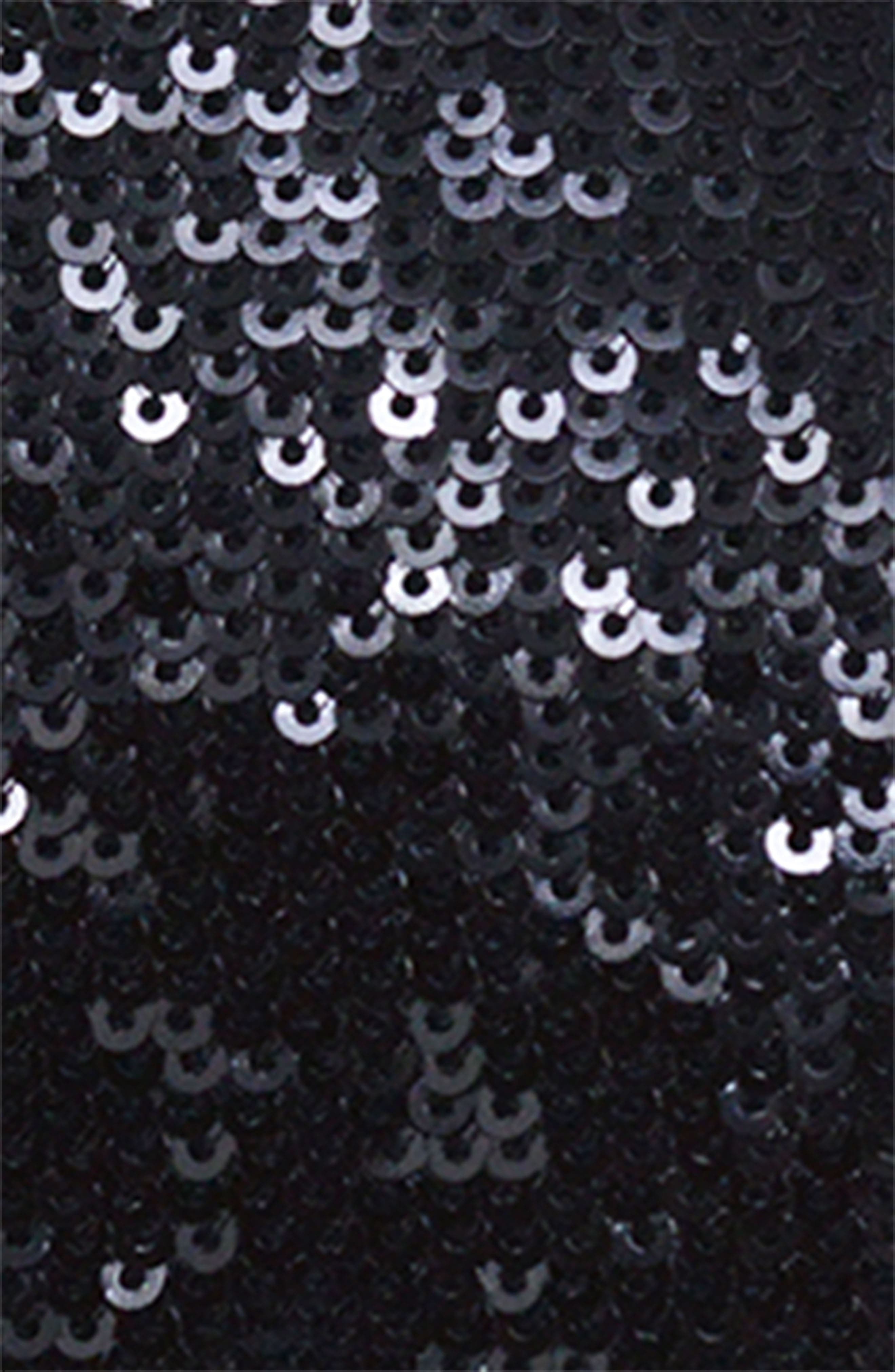 bebe Miro Sequin Clutch, Alternate, color, Black