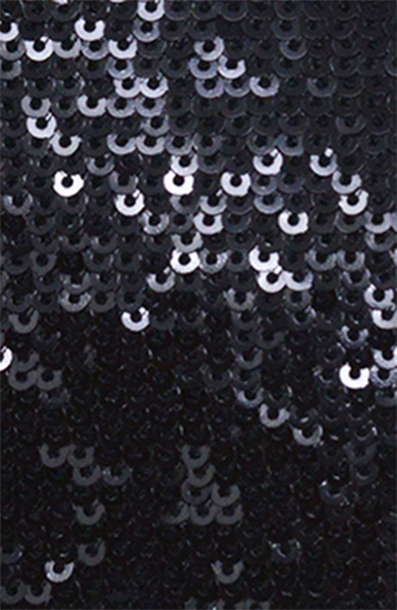 bebe Miro Sequin Clutch, Alternate, color, Black