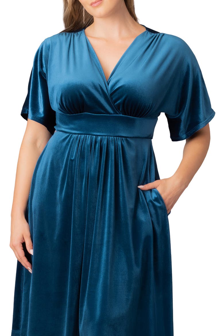 Angelic Velvet Cocktail Dress, Alternate, color, TEAL TOPAZ
