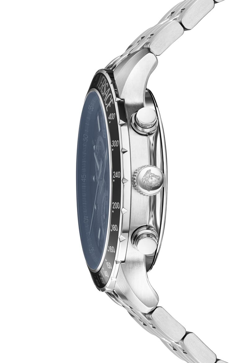 Sport Chronograph Bracelet Watch, 44mm, Alternate, color, SILVER/ BLUE/ BLACK