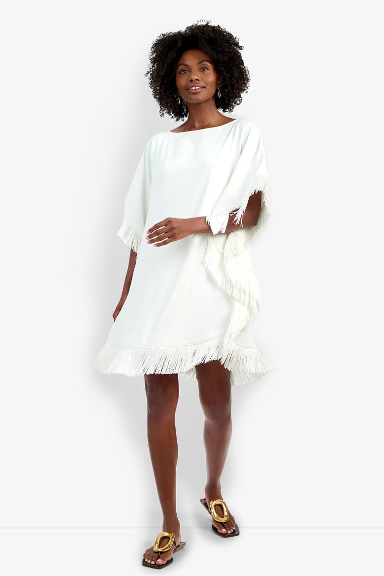 Mini Neena Fringe Dress, Alternate, color, Black