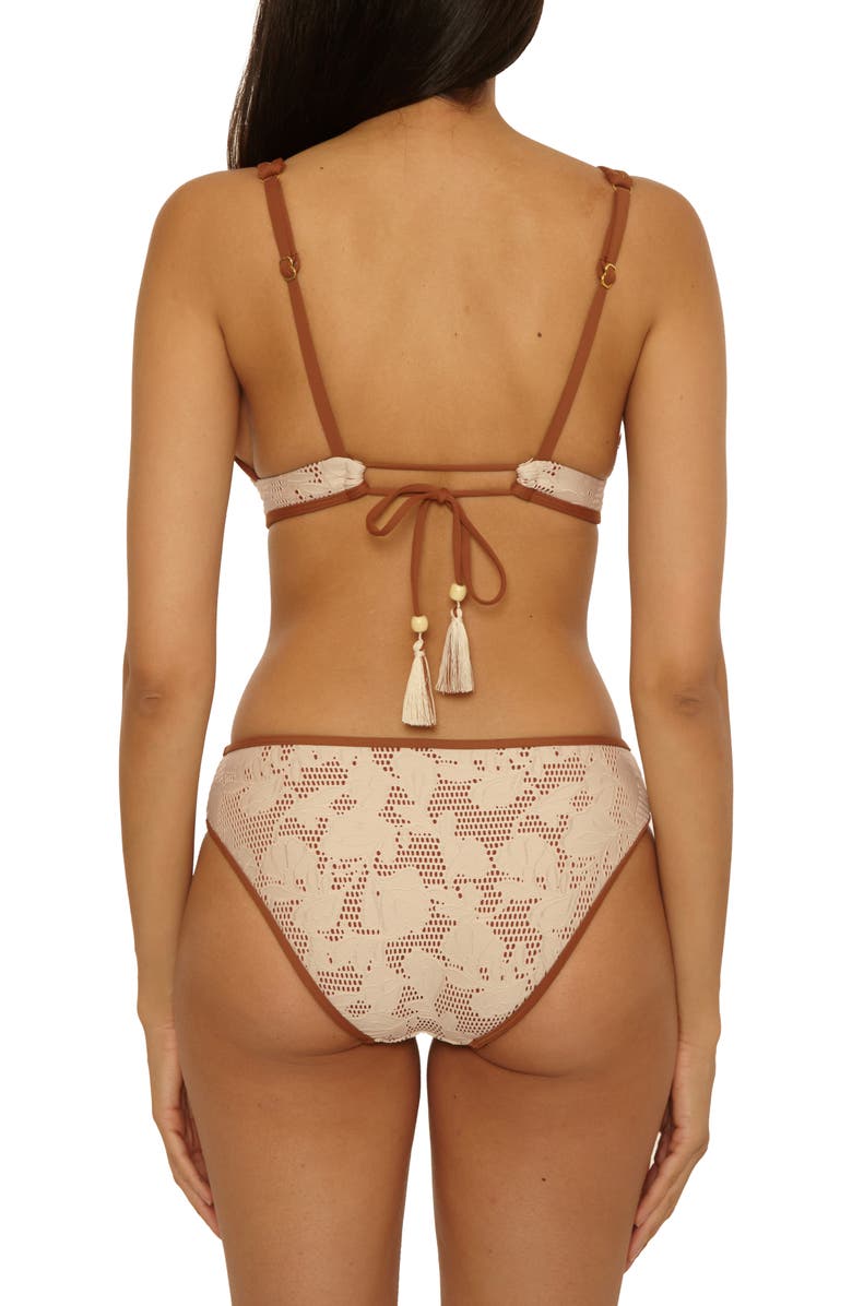 Lucky Brand Belize Lace Overlay Bikini Top, Alternate, color, Natural